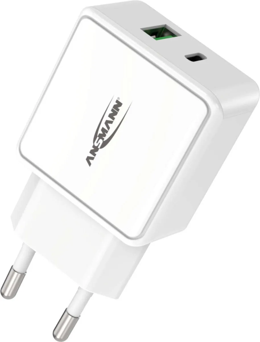Ansmann HomeCharger HC218PD USB Oplader - 18W - USB-A & USB-C - Wit