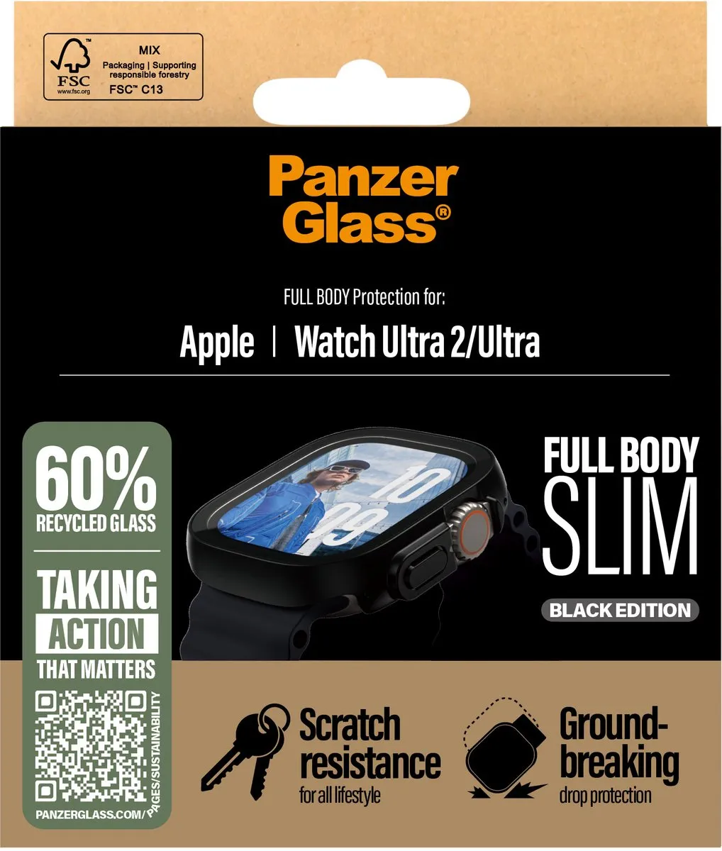 PanzerGlass Apple Watch Ultra 49mm Screenprotector - Zwart