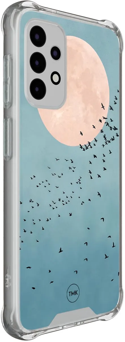 Casevibes Shockproof Hoesje Samsung Galaxy A52 5G - Blauw - Moon Birds