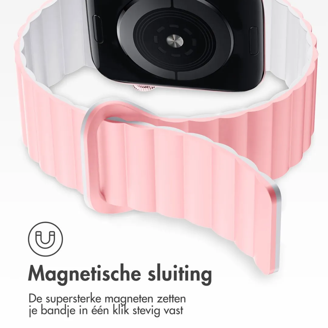 Imoshion Magnetisch Siliconen Bandje Apple Watch 42mm - Roze & Wit