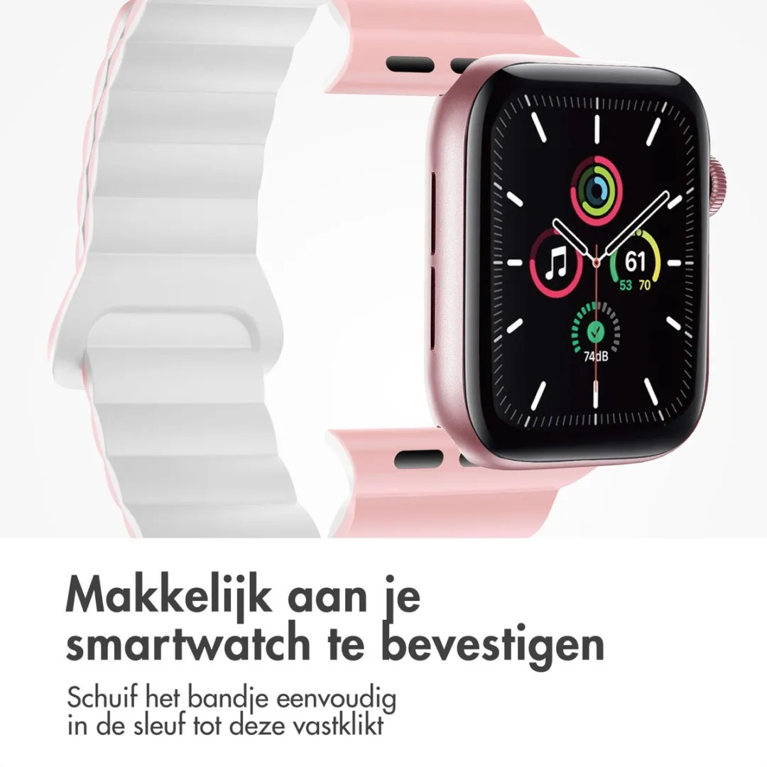 Imoshion Magnetisch Siliconen Bandje Apple Watch 42mm - Roze & Wit