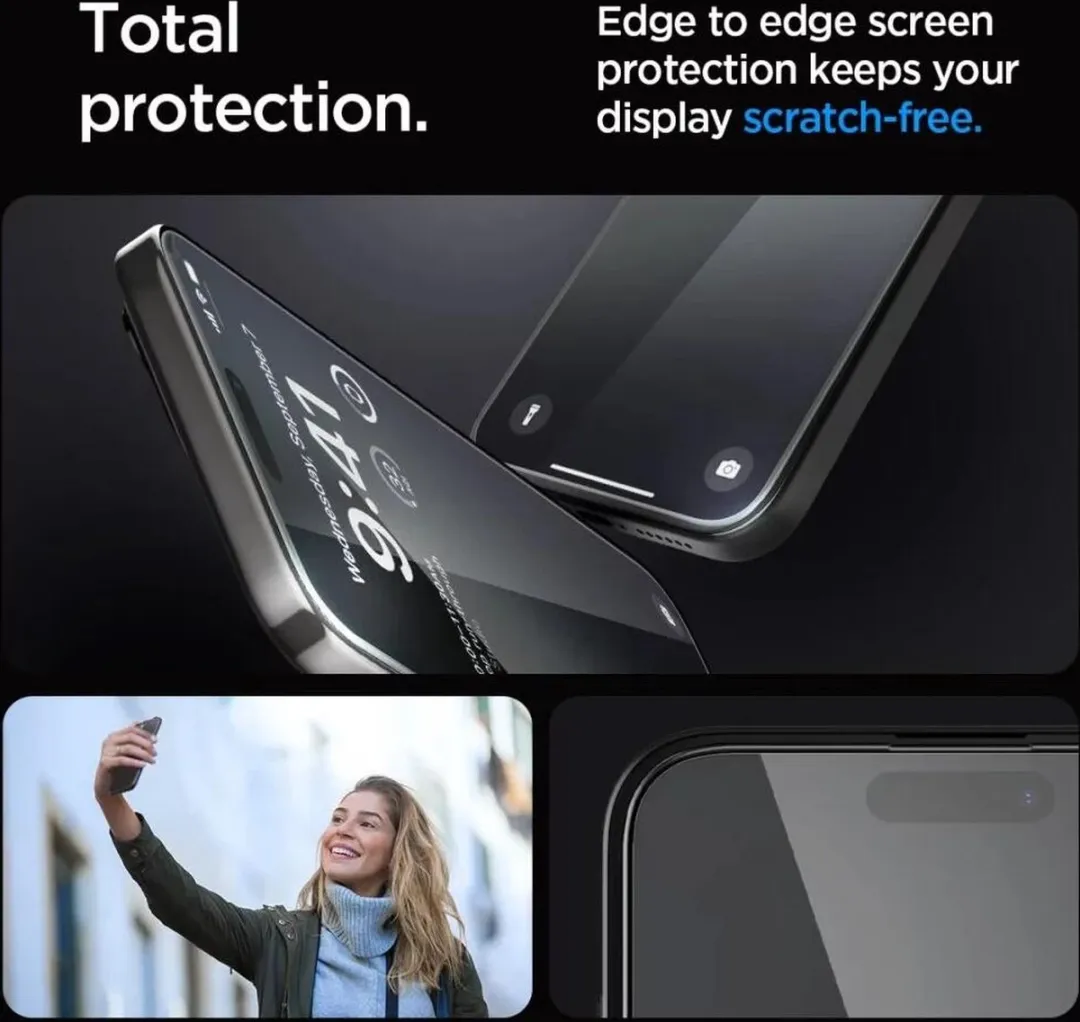 Spigen iPhone 15 Pro Glasbeschermer AGL06893 - 2 Stuks - afbeelding 6 van 6