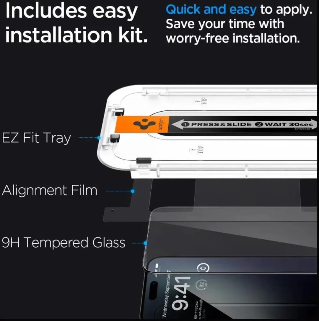 Spigen iPhone 15 Pro Glasbeschermer AGL06893 - 2 Stuks