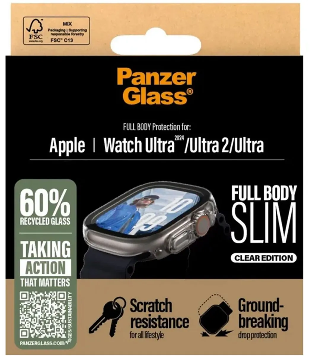 PanzerGlass Apple Watch Ultra 49mm Screenprotector - Transparant