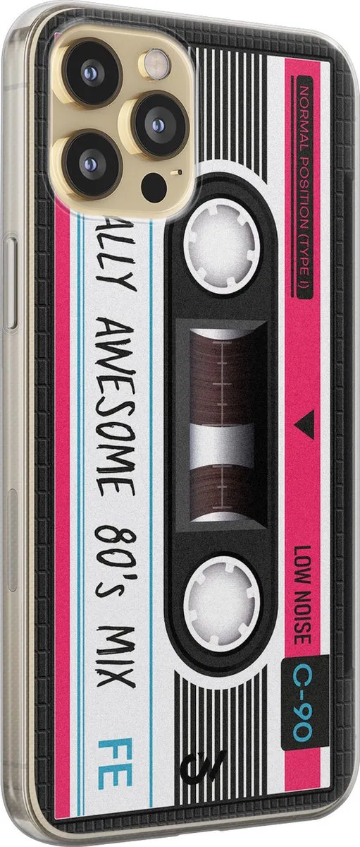 Casevibes Hoesje iPhone 12 Cassette - Zwart