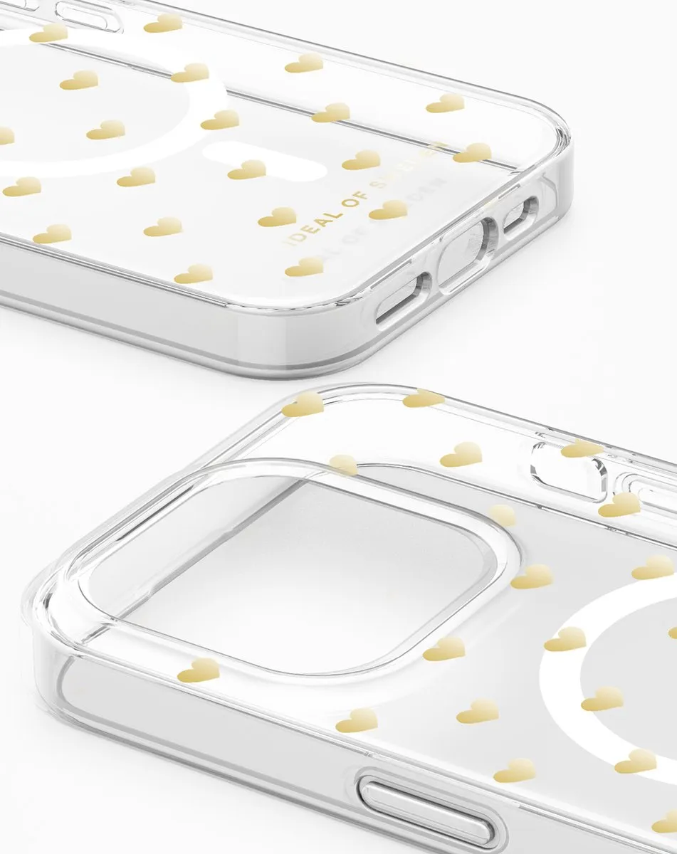 iDeal of Sweden Clear Case MagSafe iPhone 15 Pro Max - Golden Hearts IDSICMS-I2361-83