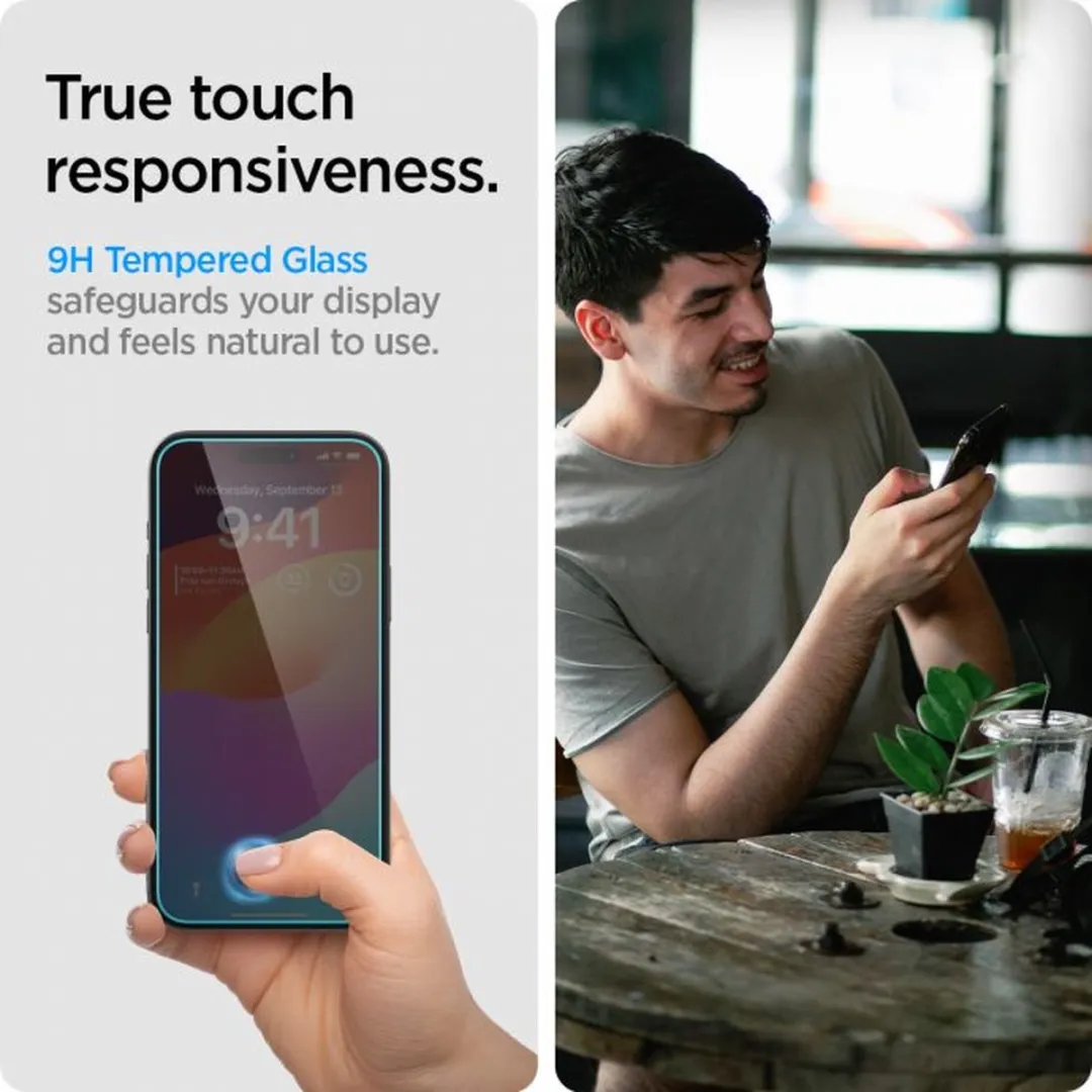 Spigen Glas.TR EZ Fit Privacy iPhone 15 Plus - afbeelding 2 van 6