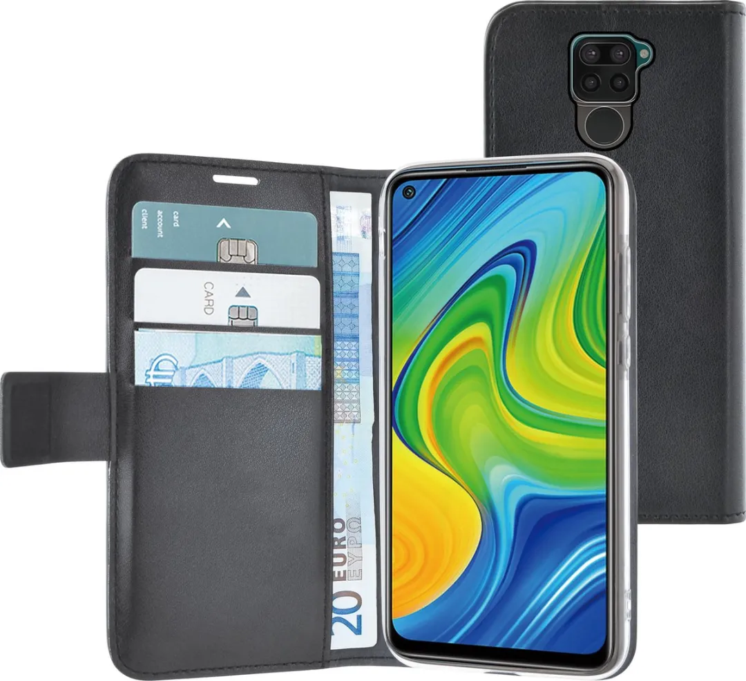 Azuri Walletcase Xiaomi Redmi Note 9 - 3 Pasjes - Zwart