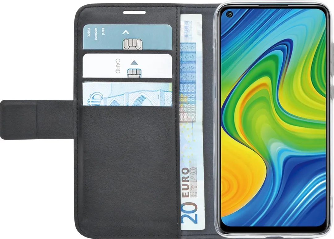 Azuri Walletcase Xiaomi Redmi Note 9 - 3 Pasjes - Zwart