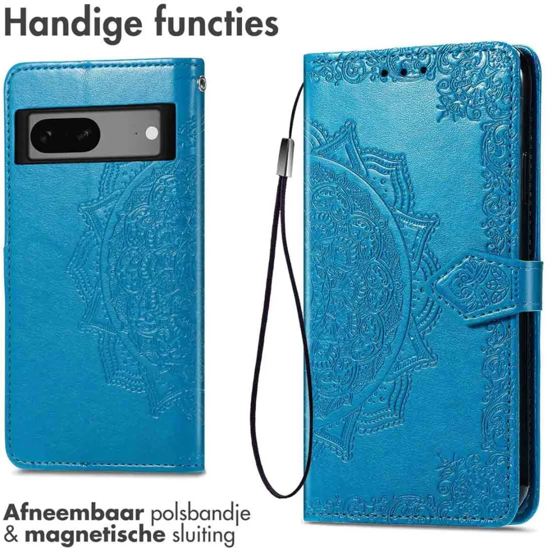 Imoshion Mandala Bookcase Hoesje Google Pixel 7a - Turquoise