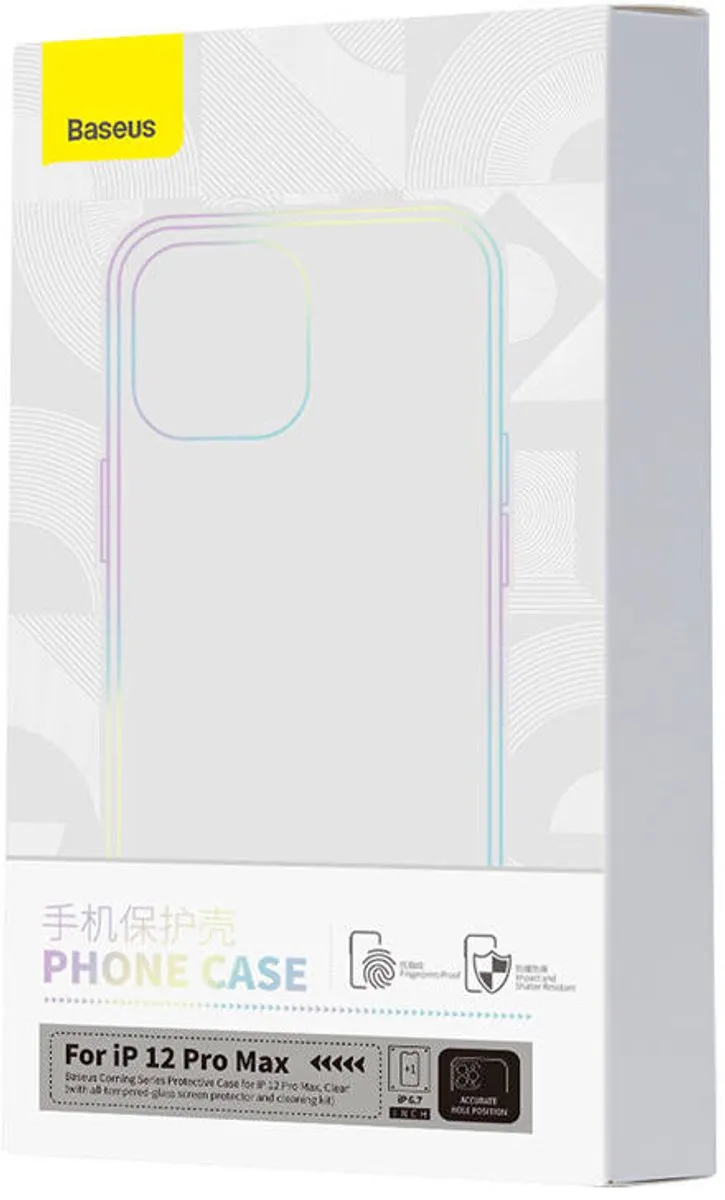 Baseus Hoesje met Gehard Glas voor iPhone 12 Pro Max - Zwart - afbeelding 5 van 6