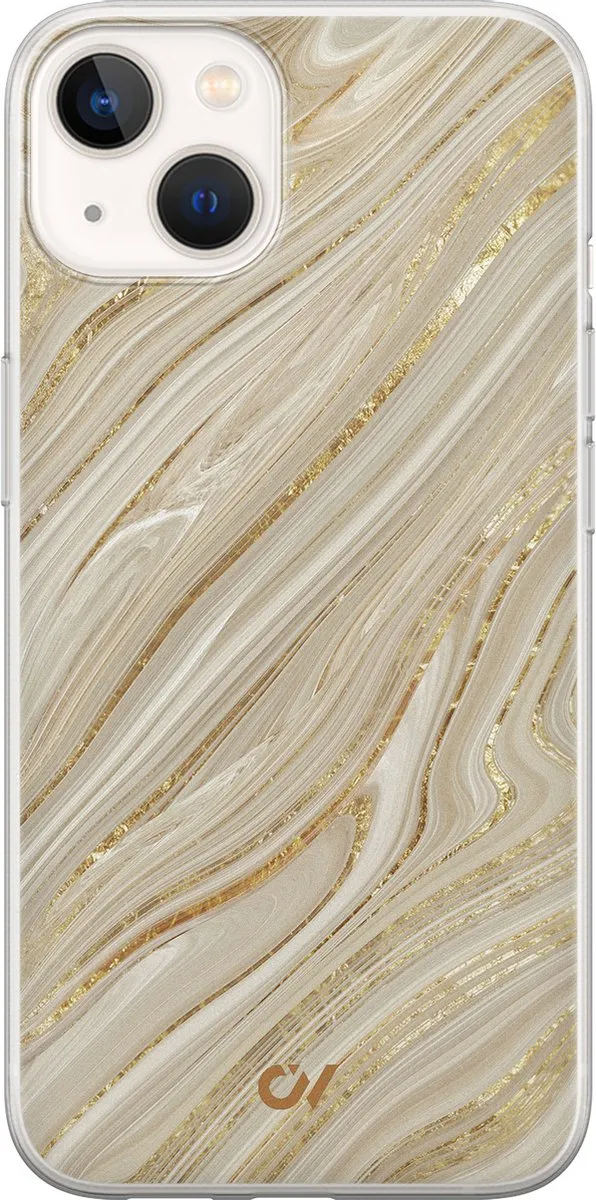 Casevibes Hoesje iPhone 13 Golden Marble
