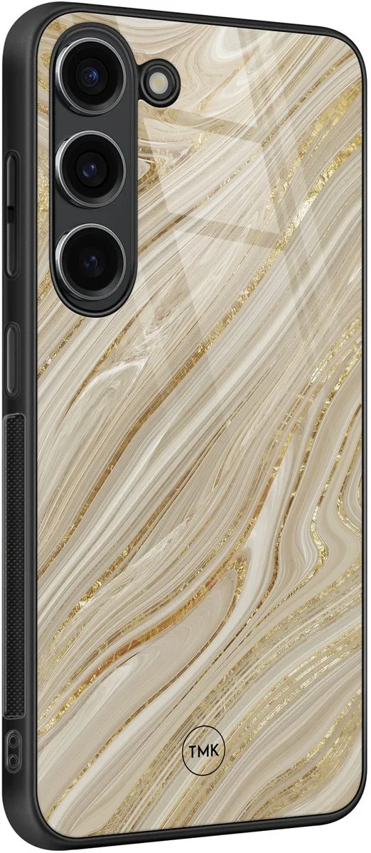 Casevibes Samsung Galaxy S23 Hoesje - Goud Marmer