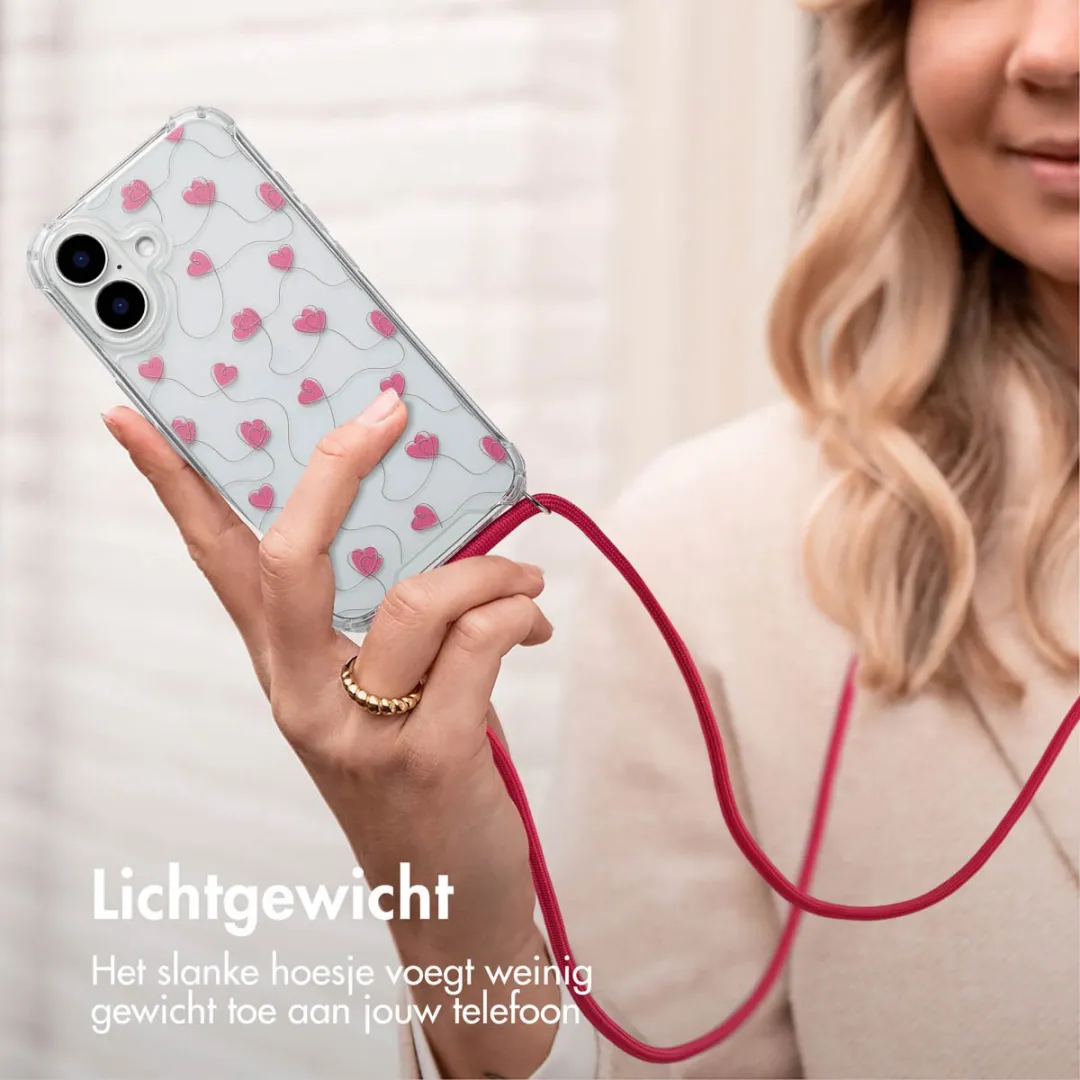 Imoshion iPhone 16 Hoesje - Dusty Rose Connected Hearts