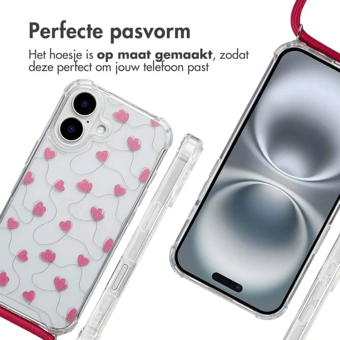 Imoshion iPhone 16 Hoesje - Dusty Rose Connected Hearts
