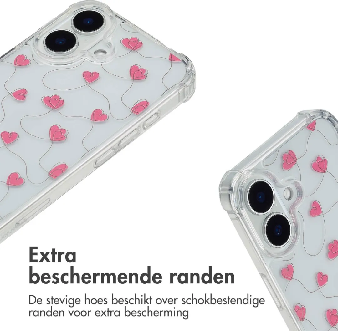 Imoshion iPhone 16 Hoesje - Dusty Rose Connected Hearts
