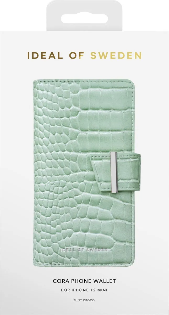 iDeal of Sweden iPhone 12 Mini Phone Wallet Mint Croco - 3 Pasjes - afbeelding 5 van 6