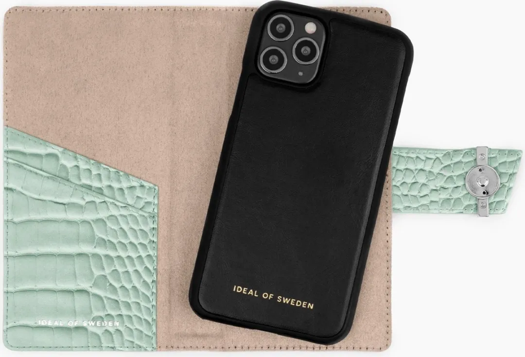 iDeal of Sweden iPhone 12 Mini Phone Wallet Mint Croco - 3 Pasjes - afbeelding 4 van 6