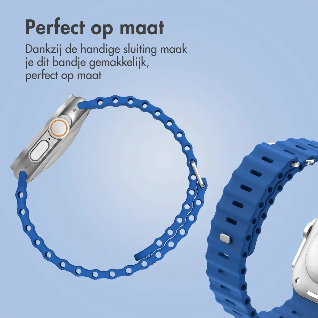 Accezz Siliconen Sportband Apple Watch - 44/45/46/49mm Royal Blue