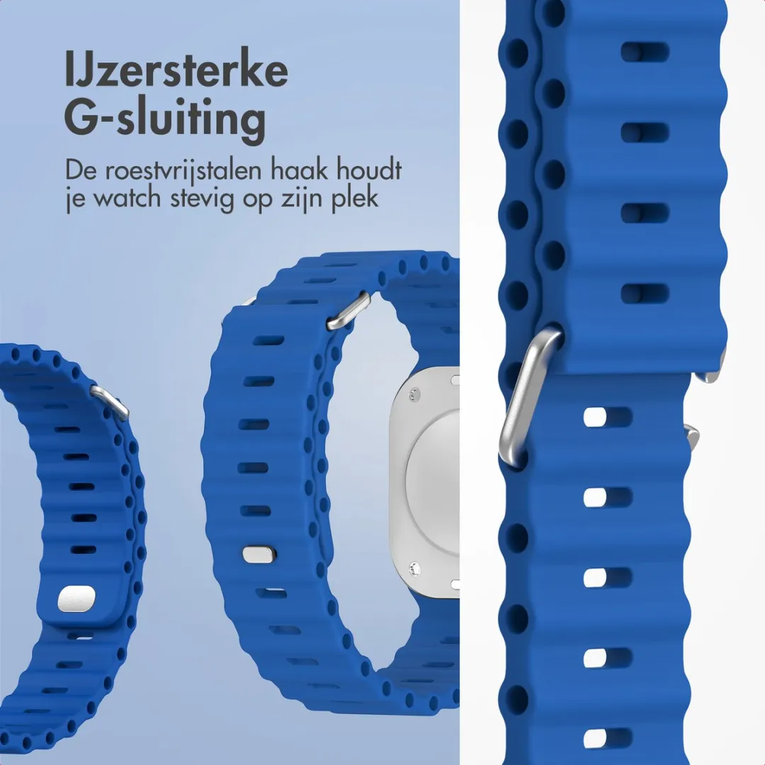 Accezz Siliconen Sportband Apple Watch - 44/45/46/49mm Royal Blue