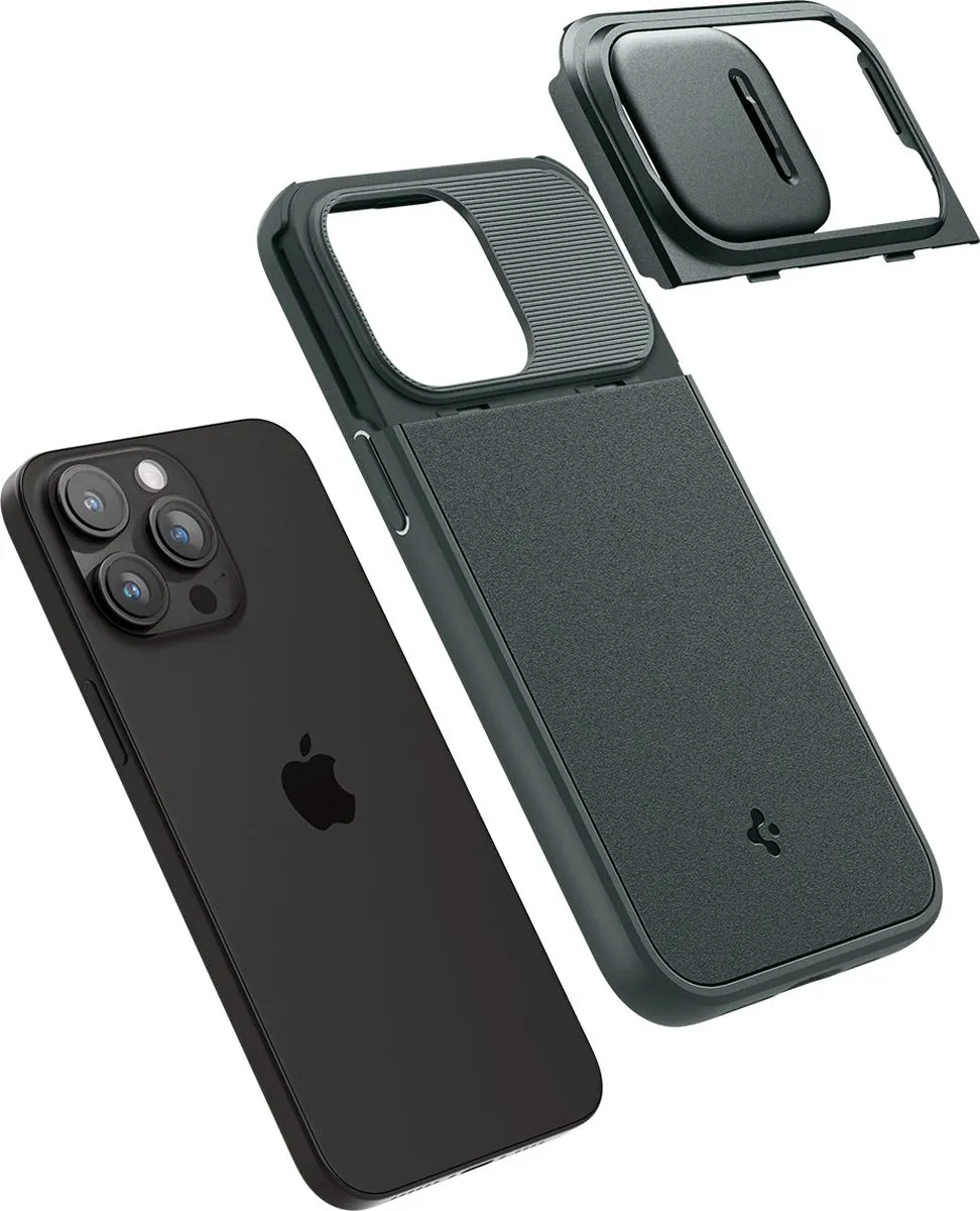 Spigen Optik Armor MagFit ACS06600 Hoesje - iPhone 15 Pro Max - Groen