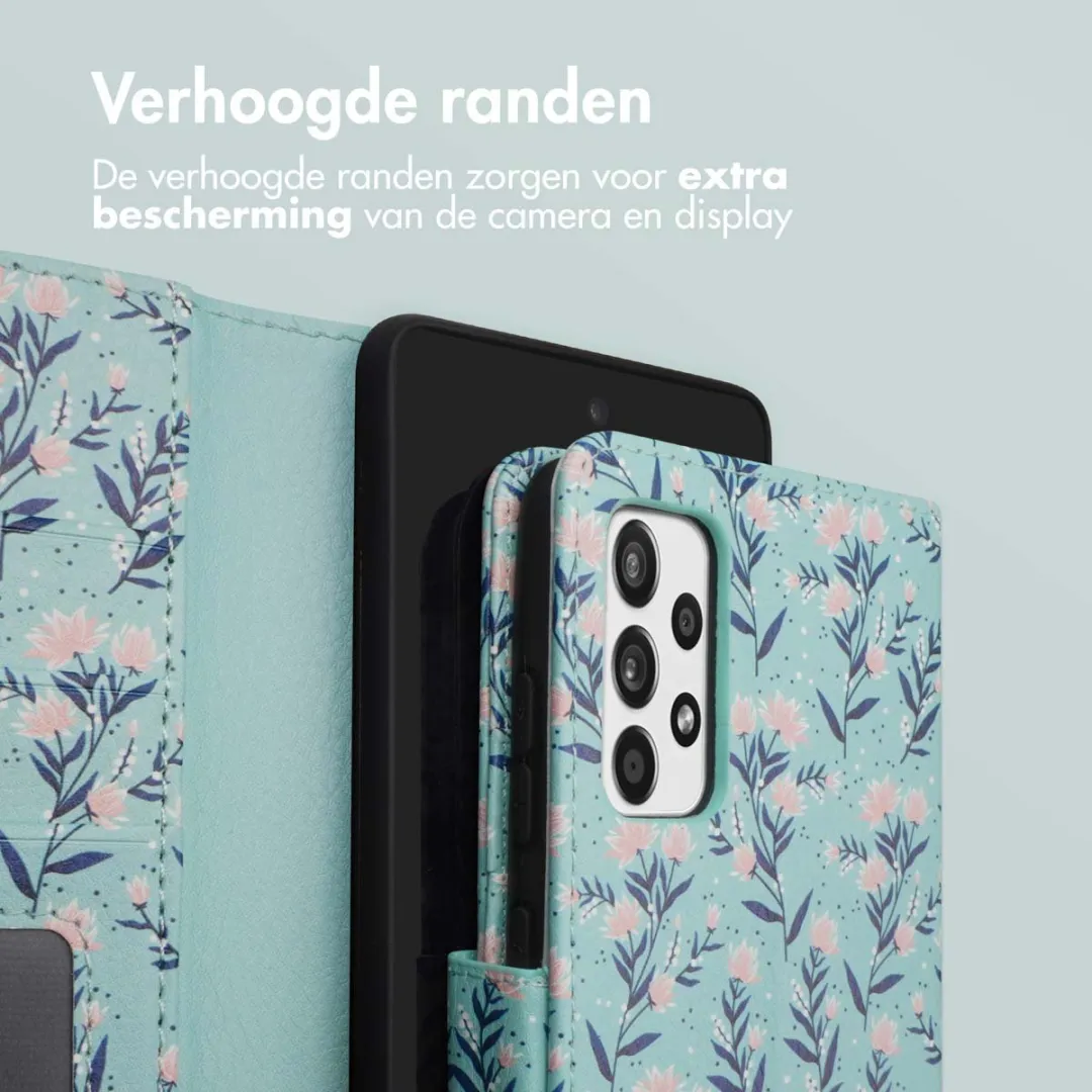 Imoshion Hoesje Samsung Galaxy A52 - Blue Flowers - 3 Pasjes