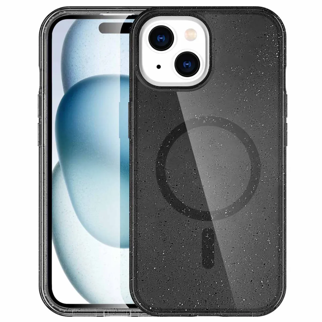 Imoshion Hoesje iPhone 15 Sparkle Glitter Zwart - MagSafe