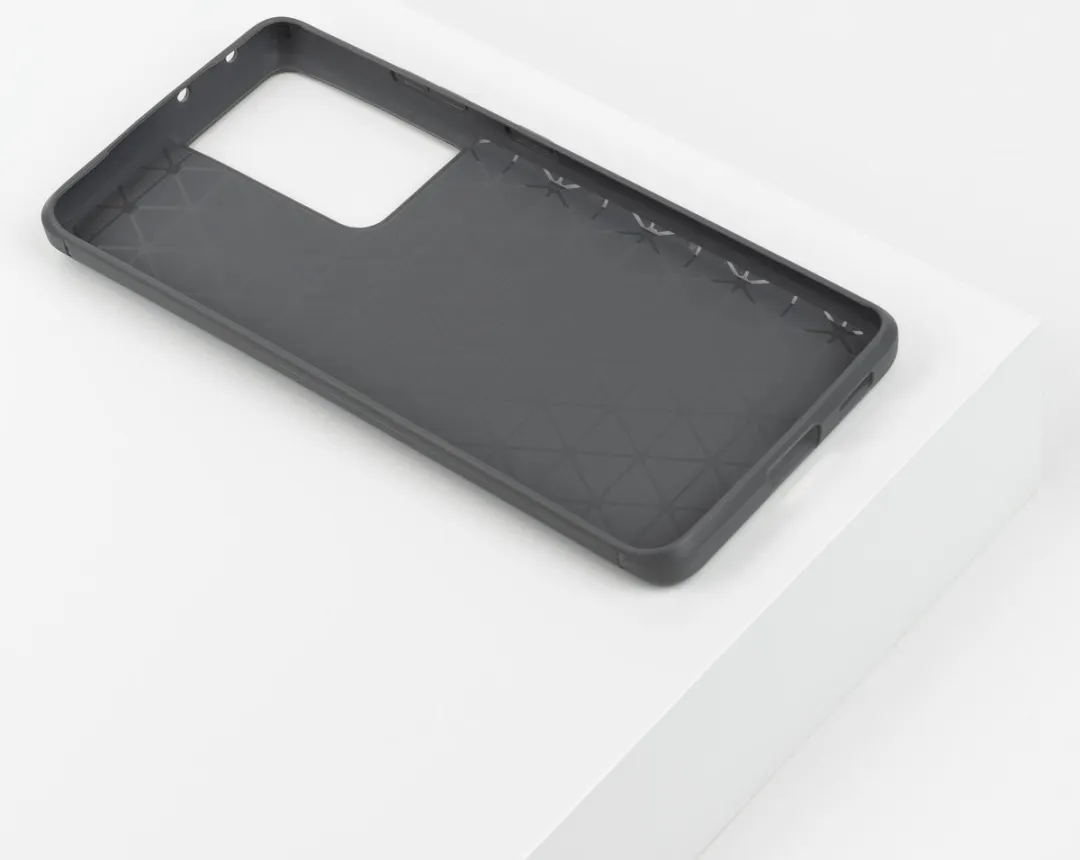 BMAX Carbon Samsung Galaxy S21 Ultra Hoesje - Grijs