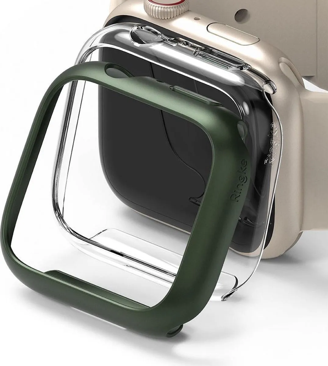 Ringke Slim Apple Watch 7 41mm Hoesje Transparant Groen