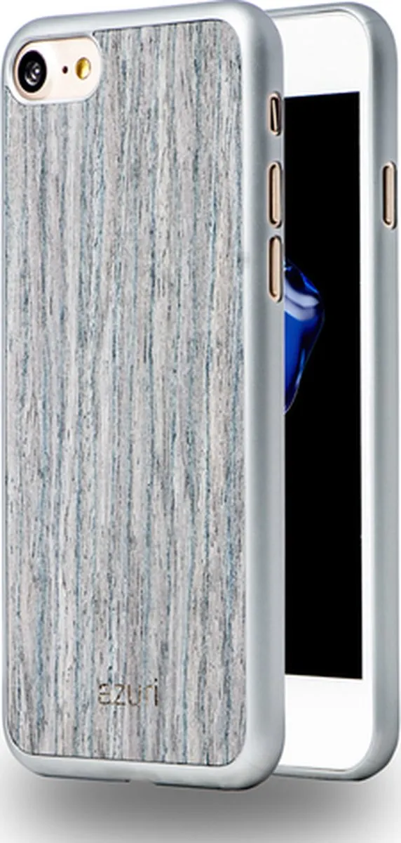 Azuri Houten Backcover iPhone 7/8/SE - Grijs