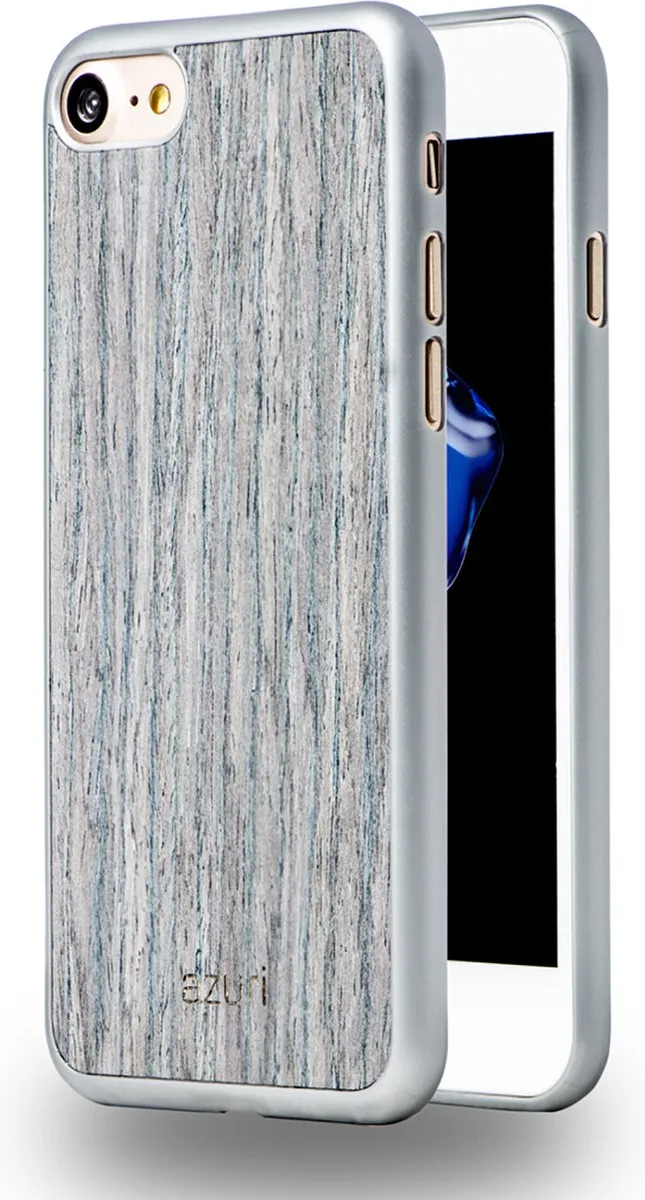 Azuri Houten Backcover iPhone 7/8/SE - Grijs