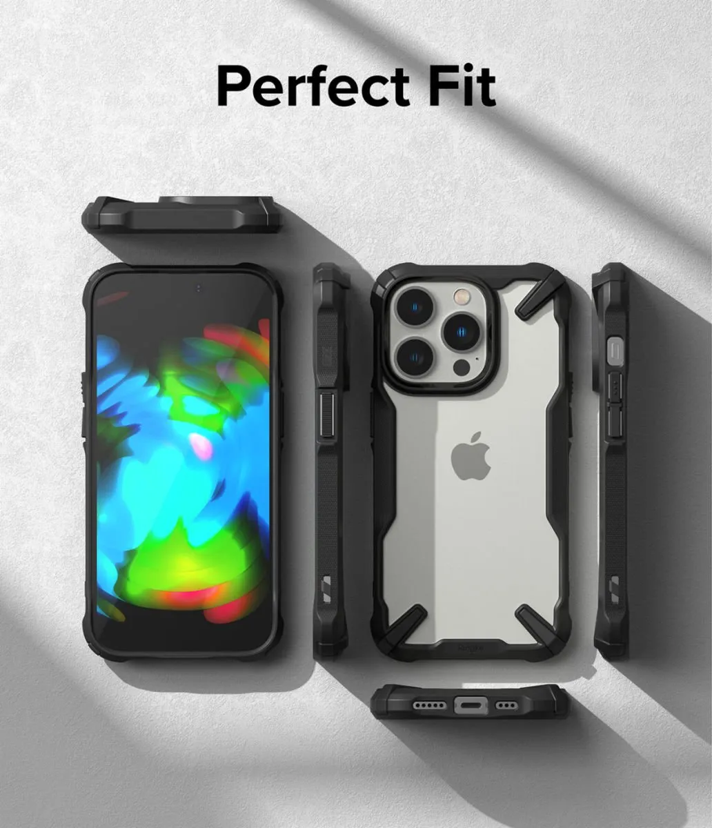 Ringke Fusion X iPhone 14 Pro Hoesje - Transparant Zwart