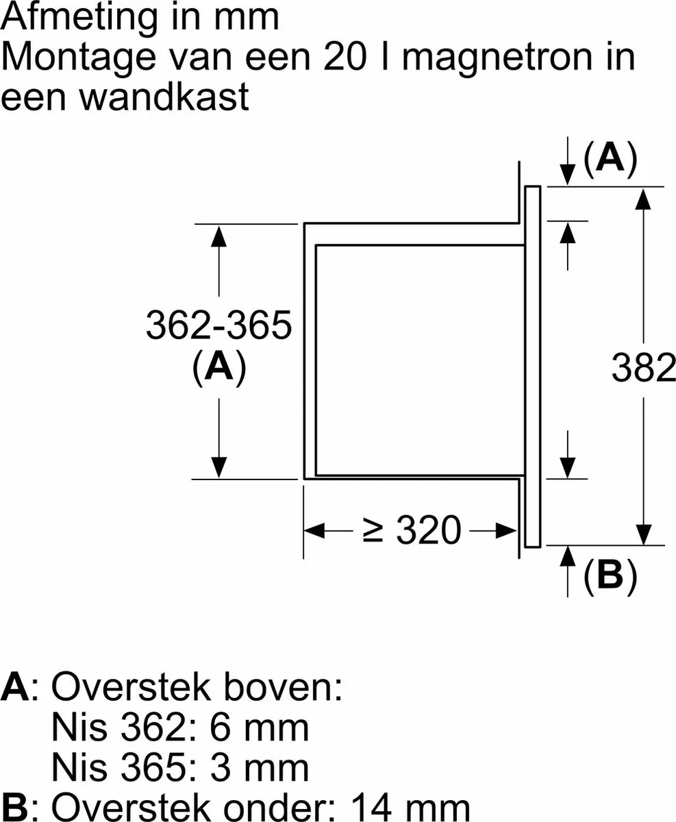 Bosch BFL523MB3 Inbouwmagnetron 800W - Zwart