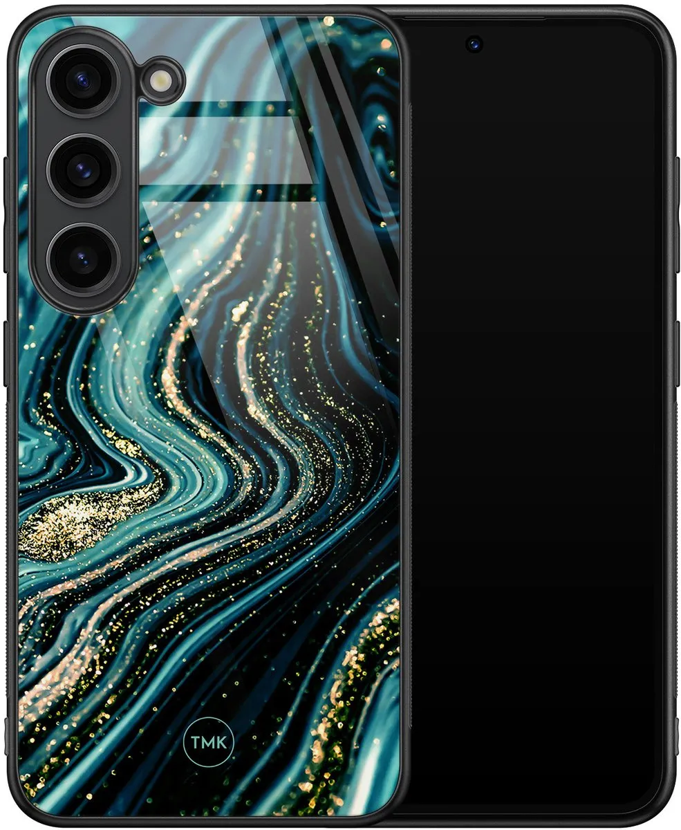 Casevibes Hoesje Samsung Galaxy S23 - Blauw Marmer - TPU Glossy