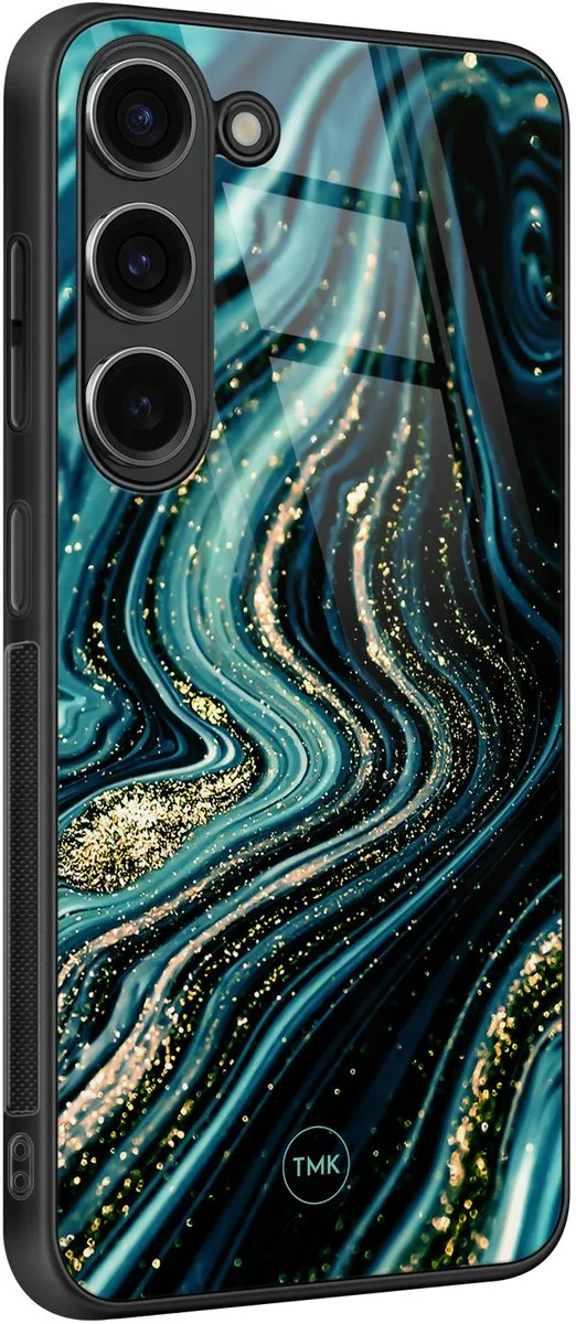 Casevibes Hoesje Samsung Galaxy S23 - Blauw Marmer - TPU Glossy
