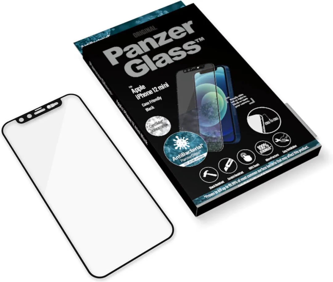 PanzerGlass E2E iPhone Hoes - Swarovski Crystal - Microfractuur Antibacterieel Glas - Zwart - afbeelding 6 van 6