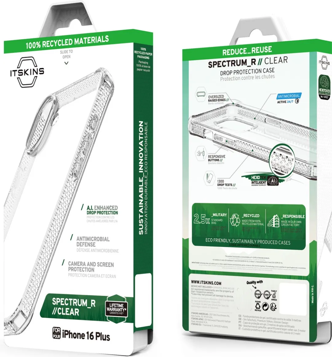 ITSKINS Level 2 SpectrumClear AP6R-SPECM-TRSP iPhone 16 Plus Hoesje - Transparant