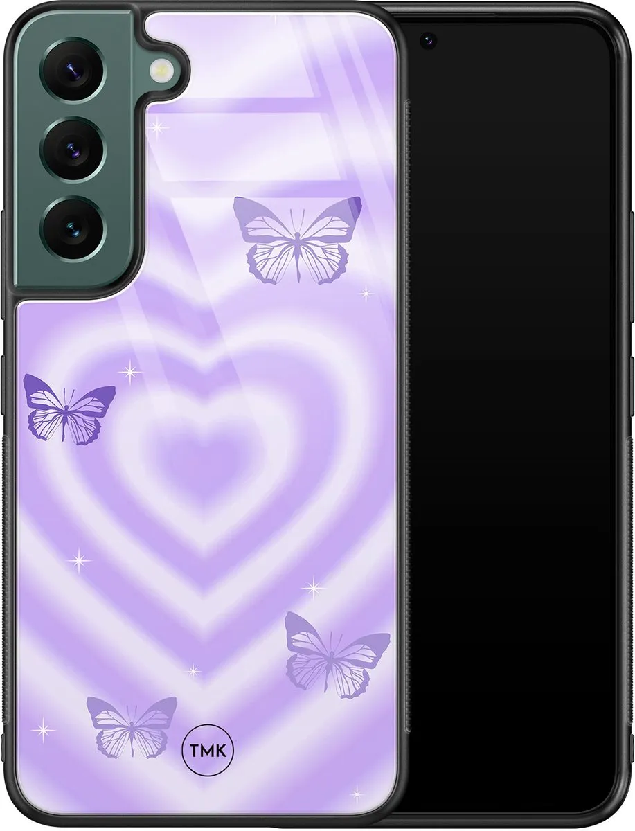 Casevibes Hoesje Samsung Galaxy S22 - Vlinders Retro Paars - TPU
