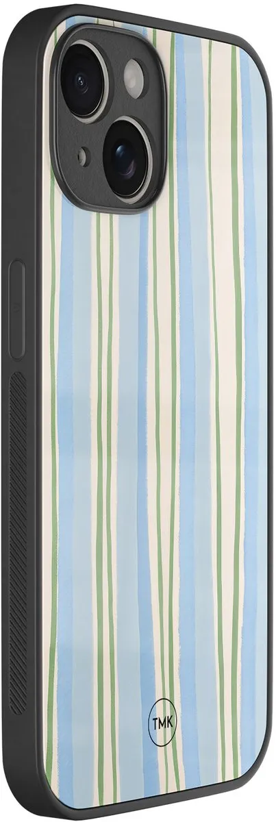 Casevibes iPhone 14 Hoesje - Blauw Pastelstrepen