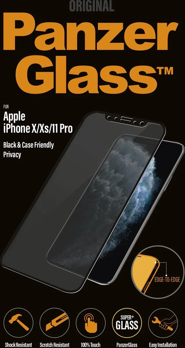 PanzerGlass PZ-P2664 Glas Beschermer - iPhone 11 Pro - Zwart