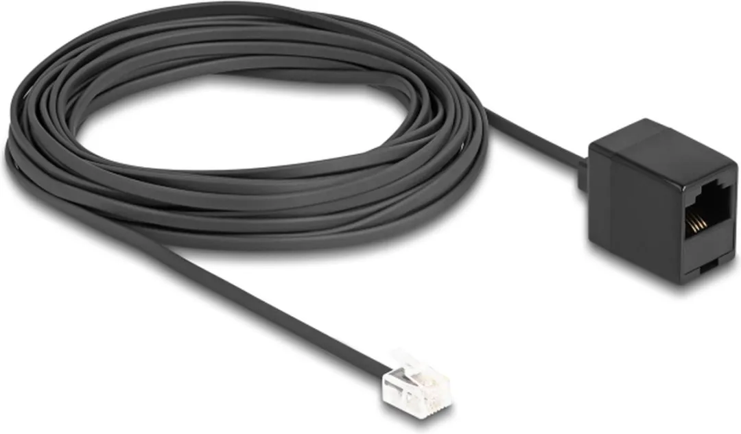 Delock Telefoonkabel RJ11 naar RJ45 - 10m - Zwart