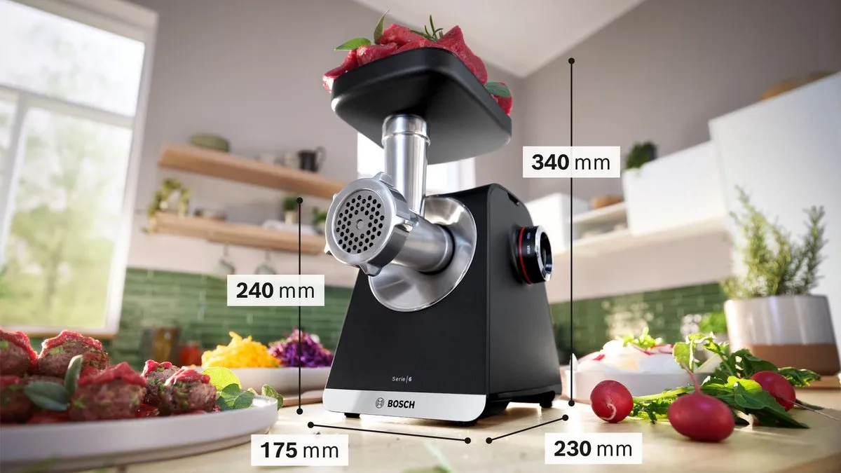 Bosch MFWS650B Vleesmolen 2100W - Zwart & Zilver