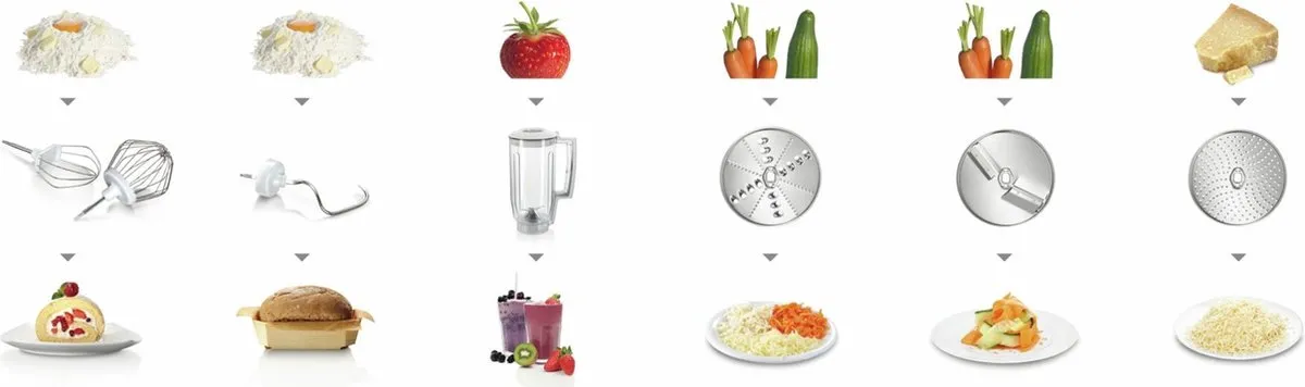Bosch MUM58720 Keukenmachine 1000W - 7 Snelheden - 3,9L - Rood