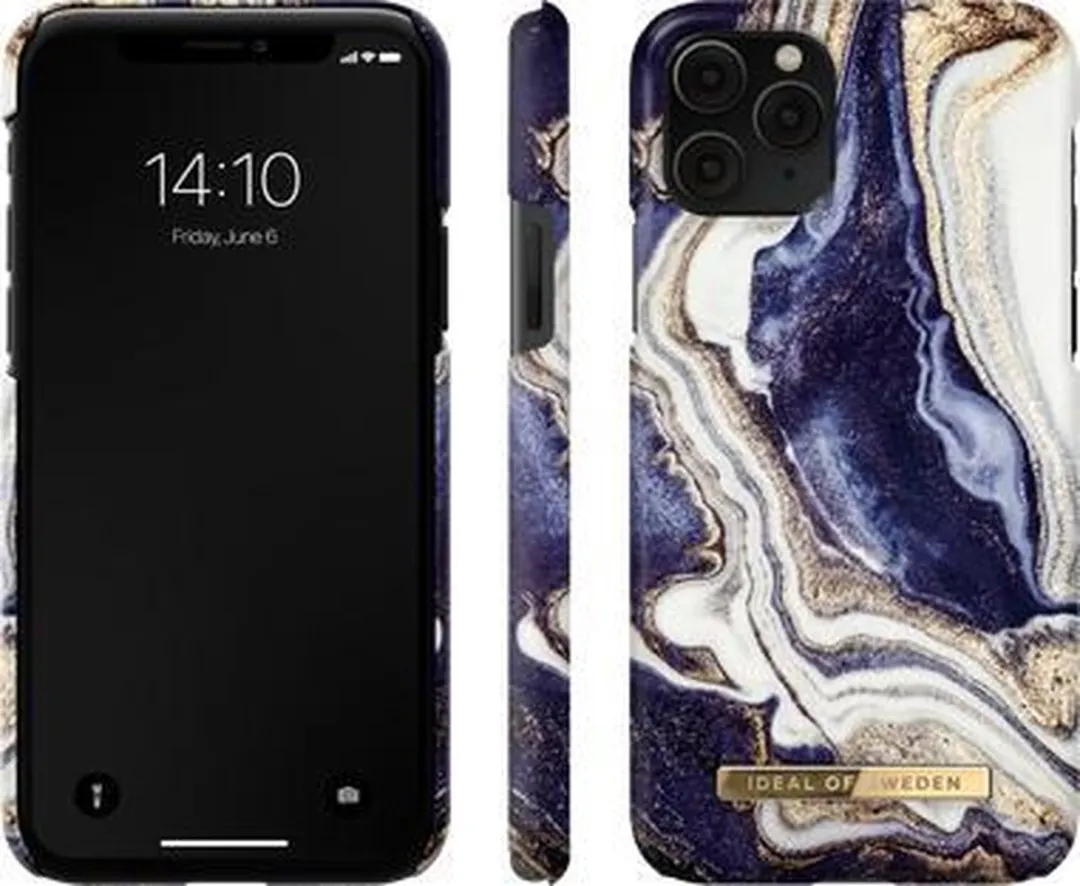iDeal of Sweden iPhone 11 Pro Hoesje Indigo Marble - Blauw/Goud - afbeelding 3 van 6