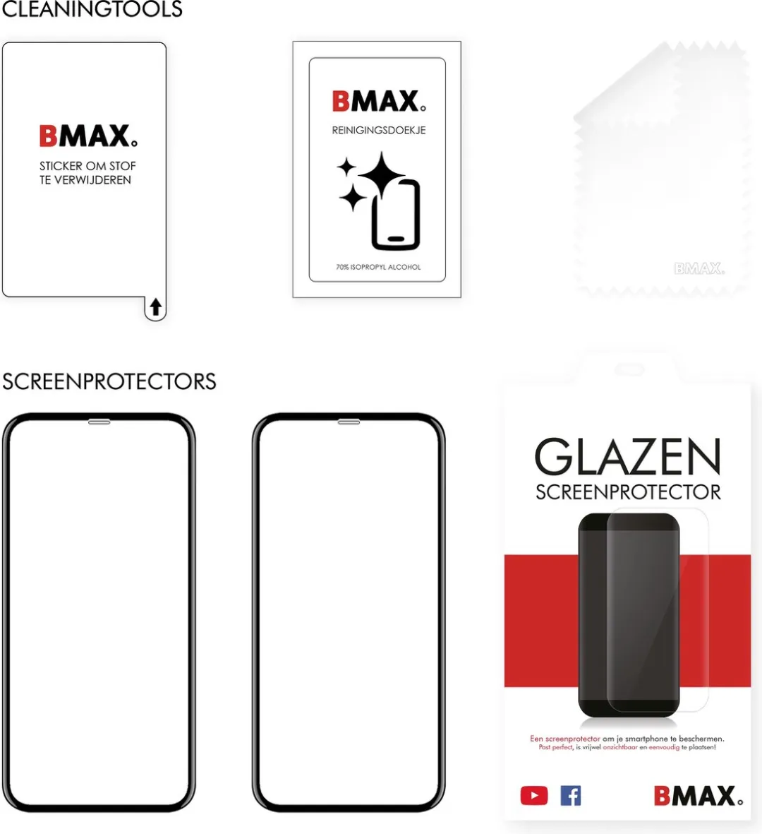 BMAX iPhone XS Screenprotector 2 Stuks