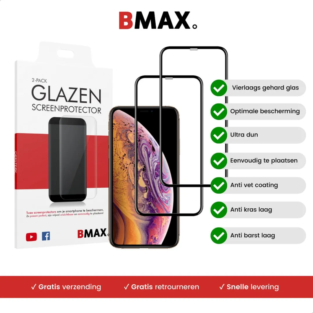 BMAX iPhone XS Screenprotector 2 Stuks