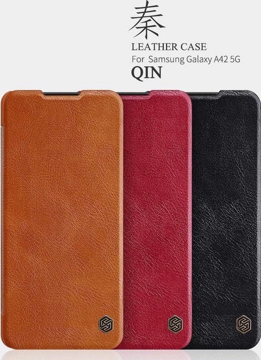 Nillkin Qin Hoesje QIN40 - Samsung Galaxy A42 - Kunstleer Zwart - afbeelding 6 van 6