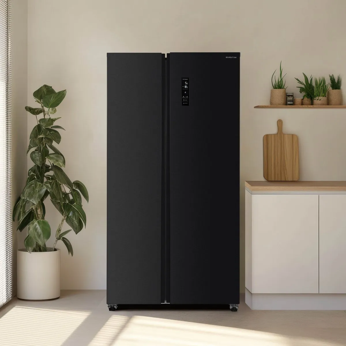Inventum SKV0180B No Frost energiezuinige Amerikaanse koelkast - 532 liter - Digitaal display - Superkoelen - Supervriezen - Deuralarm - 2 deuren - Zwart