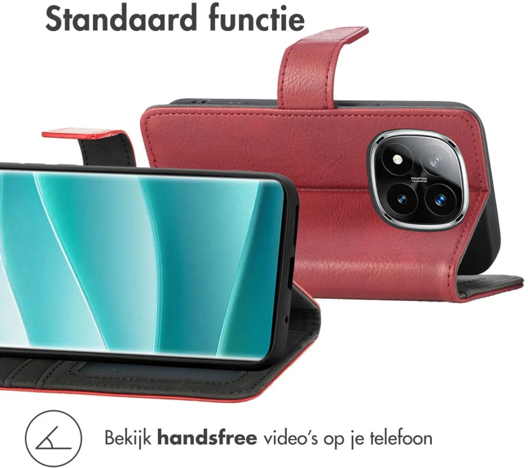 Imoshion Hoesje Xiaomi Redmi Note 14 Pro Plus 5G - 3 Pasjes - Rood