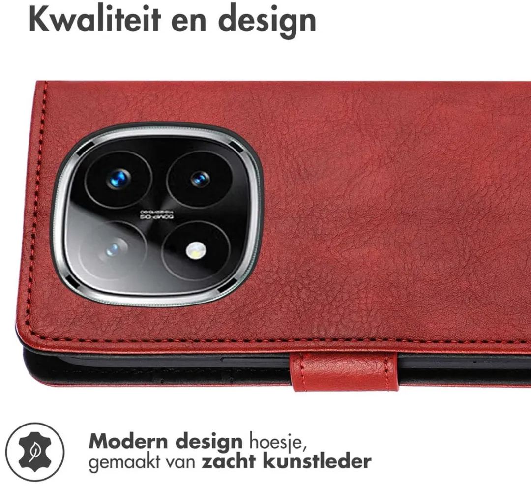 Imoshion Hoesje Xiaomi Redmi Note 14 Pro Plus 5G - 3 Pasjes - Rood
